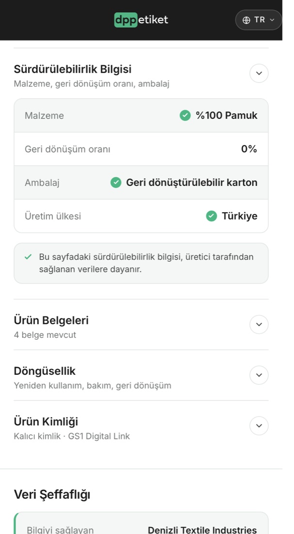 Sürdürülebilirlik ekranı